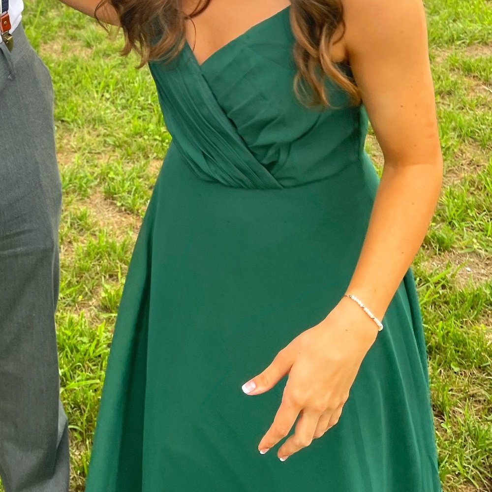 Emerald Green Floor Length Bridesmaids Dress
